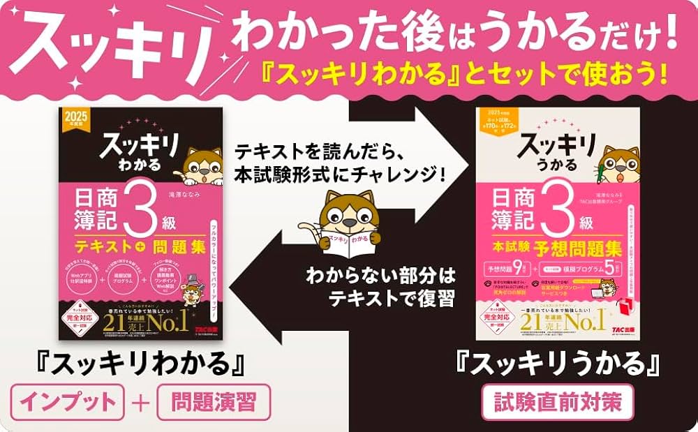 スッキリうかる 日商簿記 3級 本試験予想問題集 2025年度版[ネット試験
