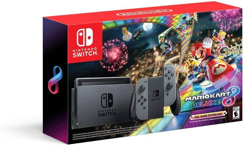 Amazon.com: Nintendo Switch w/ Gray Joy-Con + Mario Kart 8 Deluxe