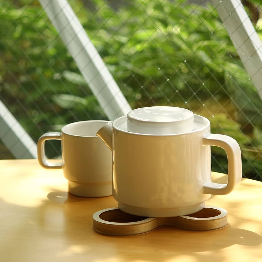 Amazon｜マヤムー 白樺の耐熱ポットスタンド (鍋敷き) ナチュラル L