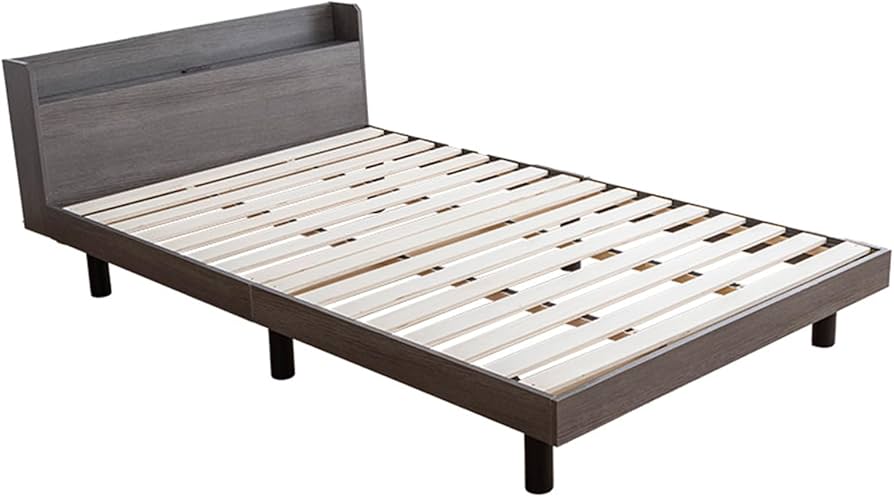 Amazon｜三栄コーポレーション ベッドフレーム セミシングル すのこ 棚