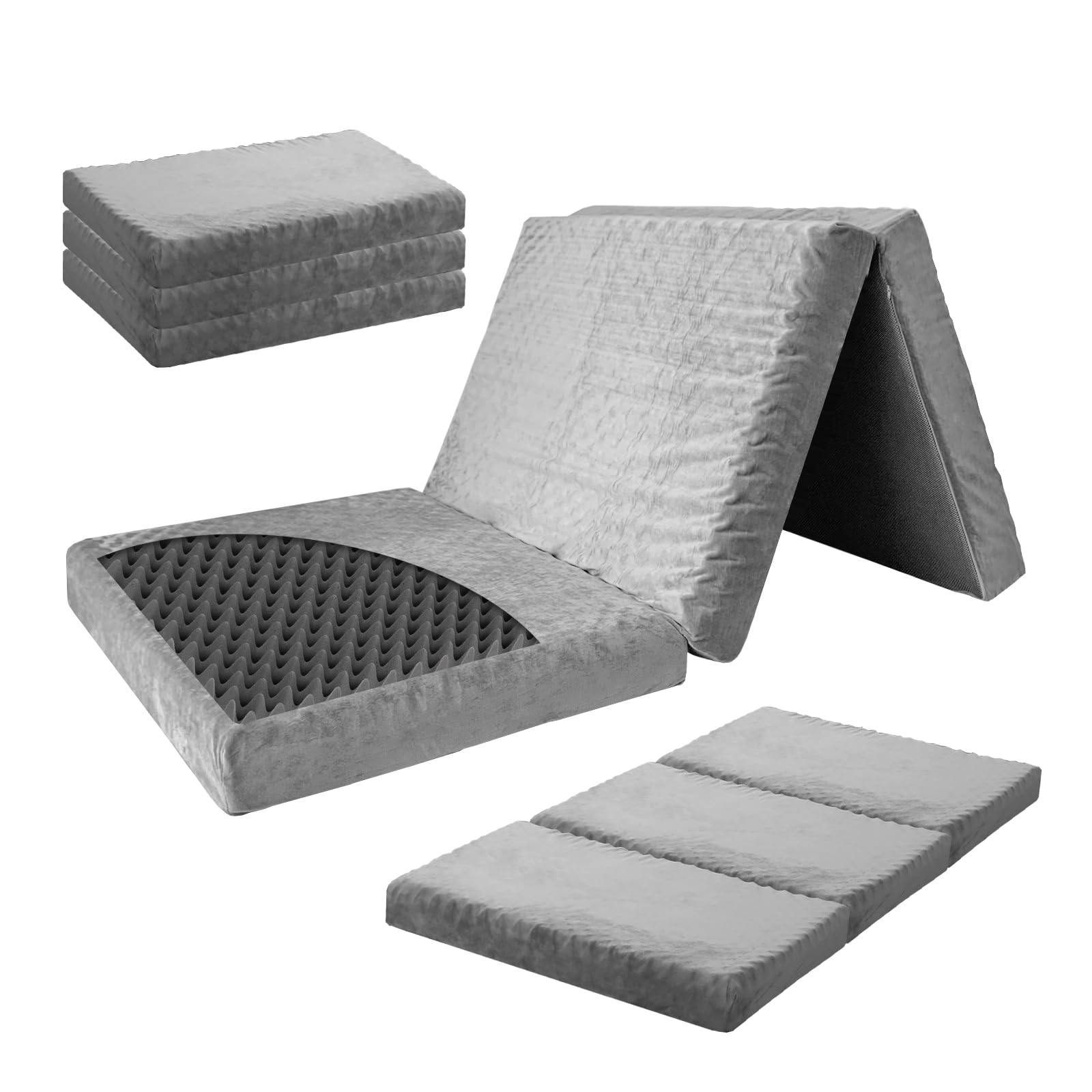 Amazon｜monozu マットレス セミダブル 3つ折り 折りたたみ 高反発