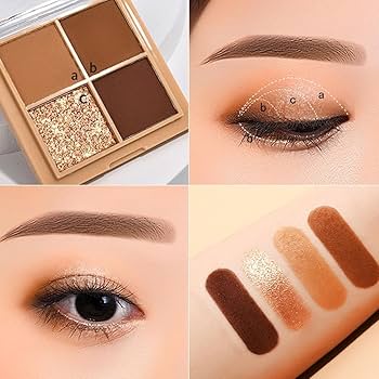 Amazon.co.jp: 4 Colors Eyeshadow Palette Glossy Waterproof Plate