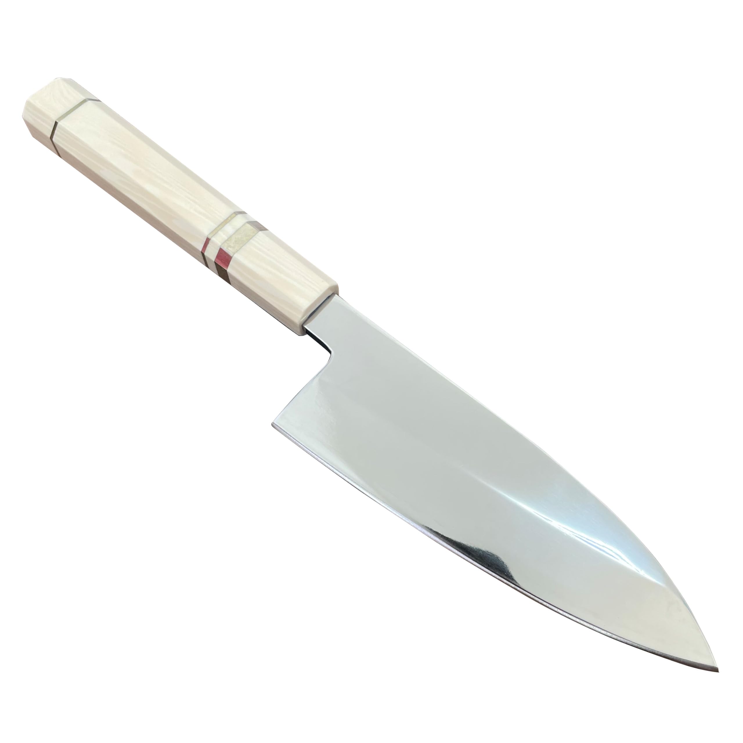 Amazon | 鏡面仕上げ VG10号本焼出刃包丁 八角柄 人工象牙柄 真空焼き
