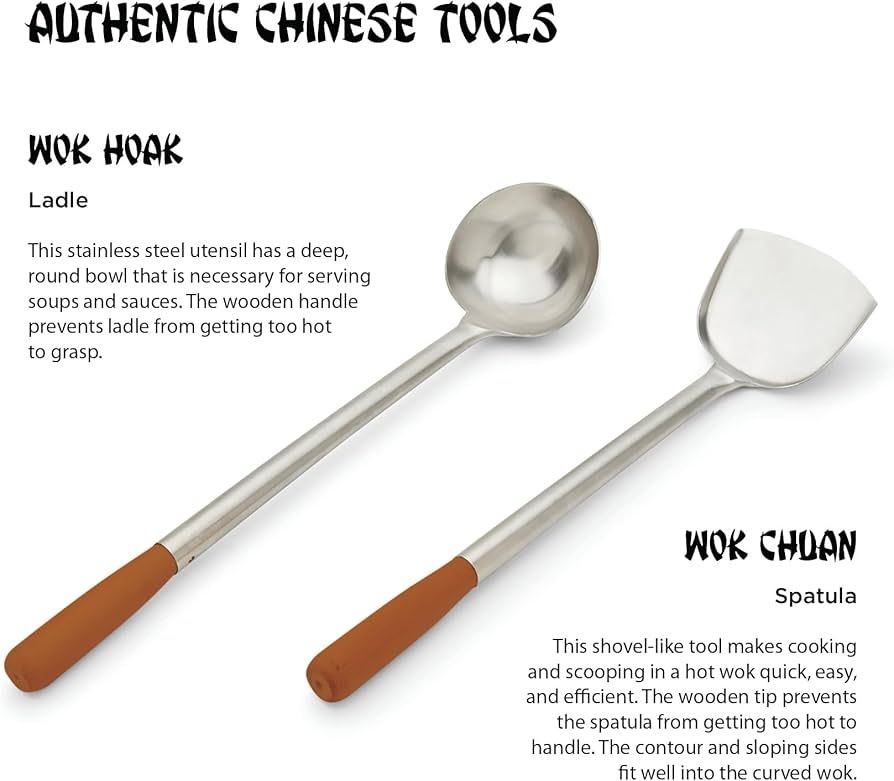 Amazon.com: Fox Run Chuan & Hoak, Wok Spatula and Ladle Utensil