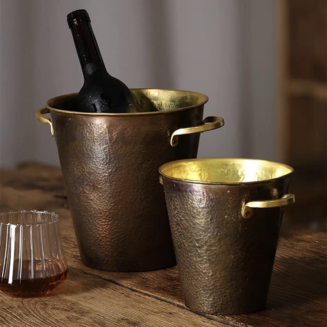 Amazon | アイスペール ワインクーラー ポータブル 真鍮のアイスペール