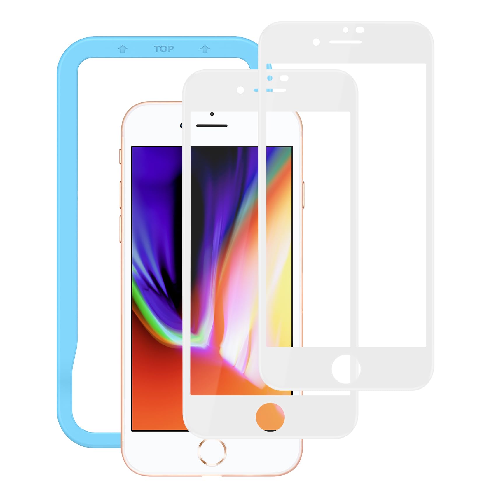 Amazon | NIMASO ガラスフィルム iPhone 8 / 7 用 強化ガラス 全面保護