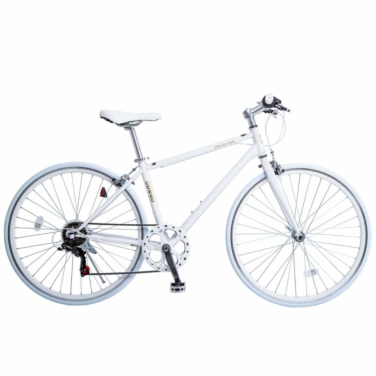 Amazon | 21Technology 自転車 クロスバイク CL266 ホワイト 700x28c