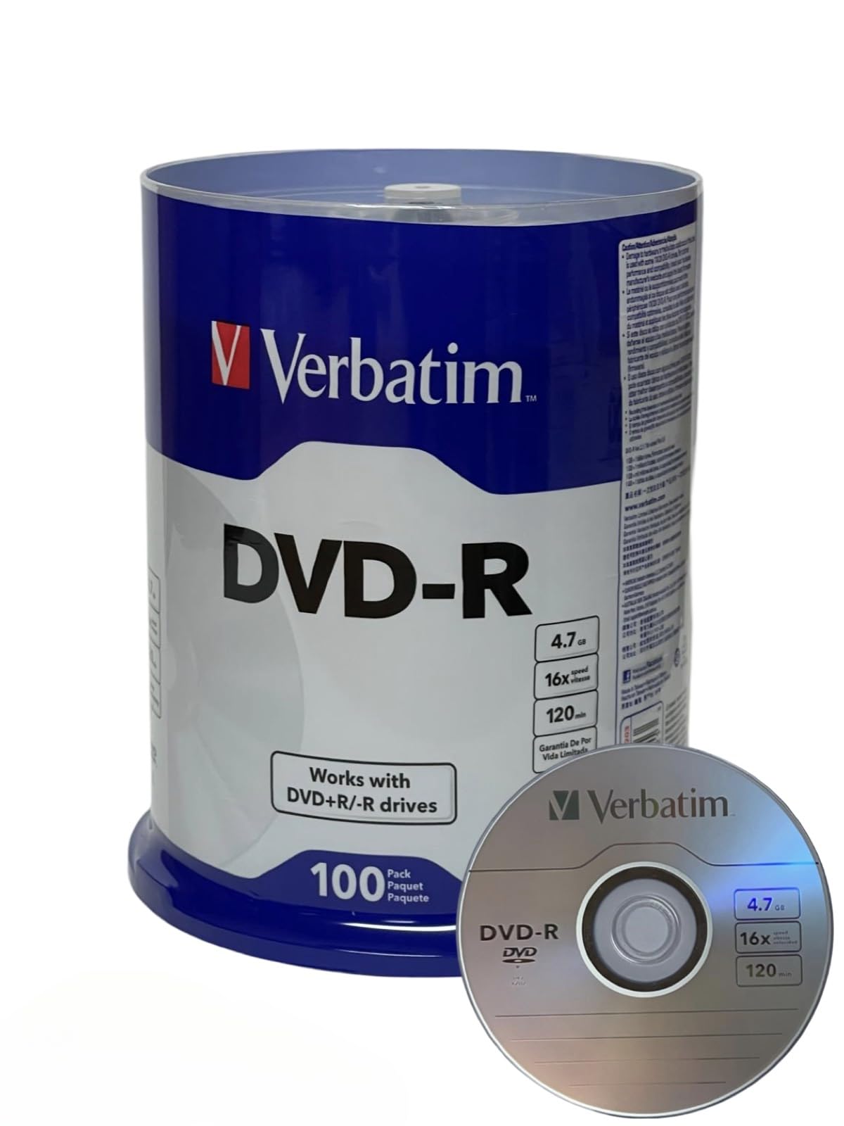 Amazon.com: Verbatim DVD-R Blank 16X DVD-R DVR 4.7GB Logo Branded