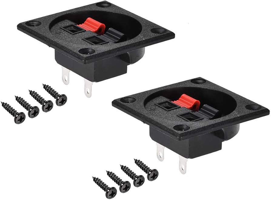 Amazon | uxcell スピーカーターミナル 2-ウェイ スプリング クリップ