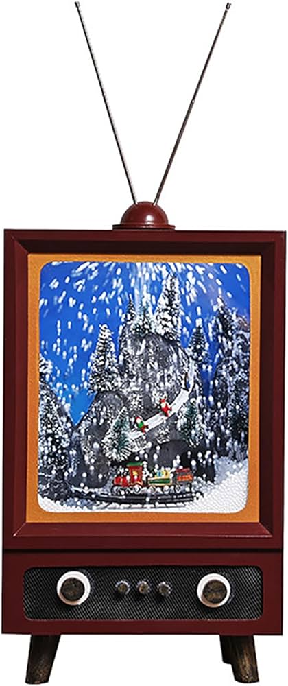 Amazon.co.jp: LEDスノードームテレビ、レトロテレビクリスマススノー