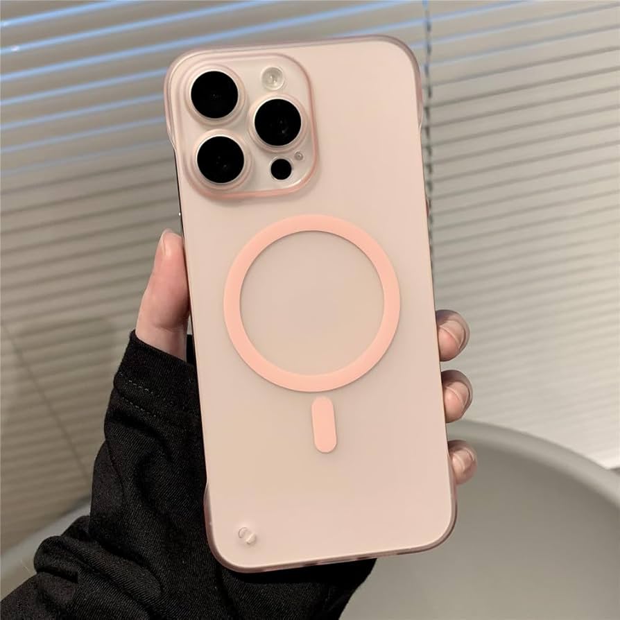 Amazon.co.jp: 超薄型フレームレスマットクリア磁気ケース iPhone 15