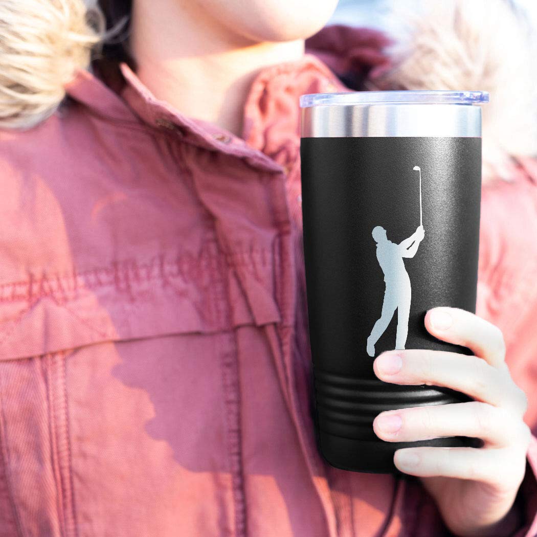 Amazon | ゴルフ20オンス。 二重断熱タンブラー 男性シルエット