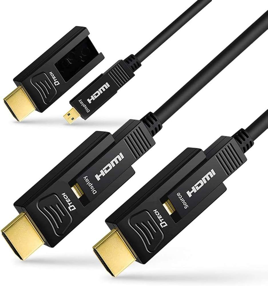 Amazon | DTECH 配管用 着脱式 光ファイバーHDMIケーブル 10m HDMI