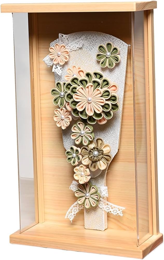 Amazon | 【羽子板】【摘み細工羽子板】羽子板9号淡萌黄つまみ細工