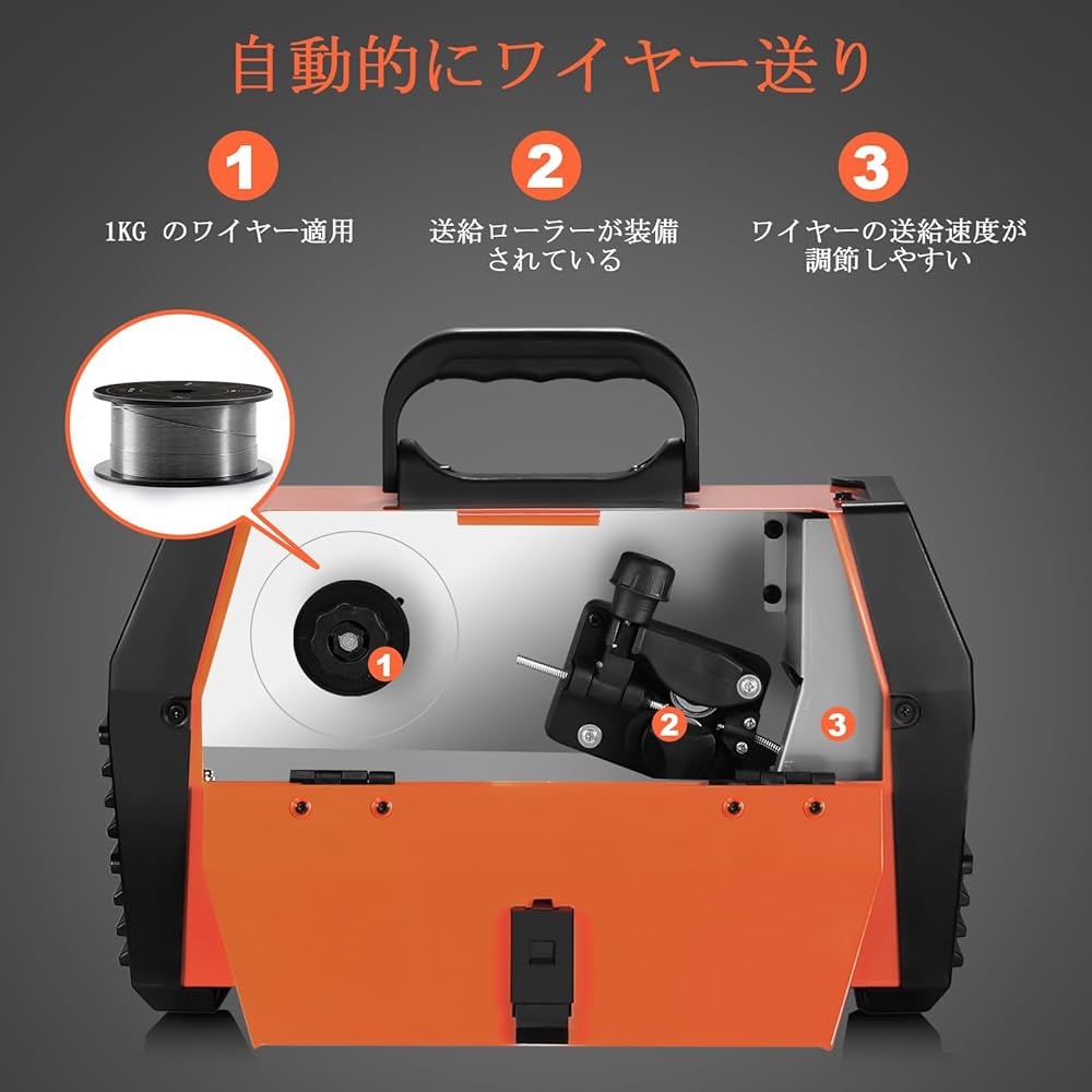 Amazon | HITBOX MIG 溶接機 100V 半自動 ノンガス 120A 100V&200V