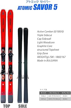 Amazon | ATOMIC スキーセット 20-21 SAVOR 5 RED M10 GW 金具付き