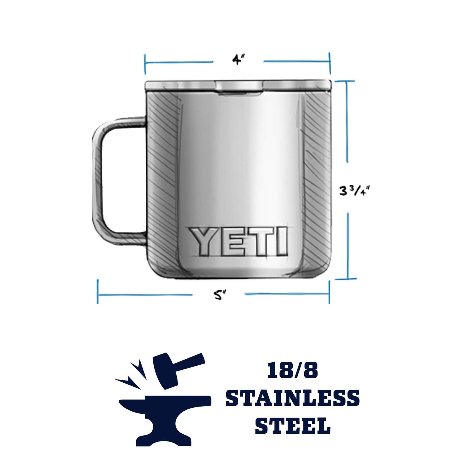 Amazon | YETI Rambler 14oz(414ml)マグ (Stainless) | YETI