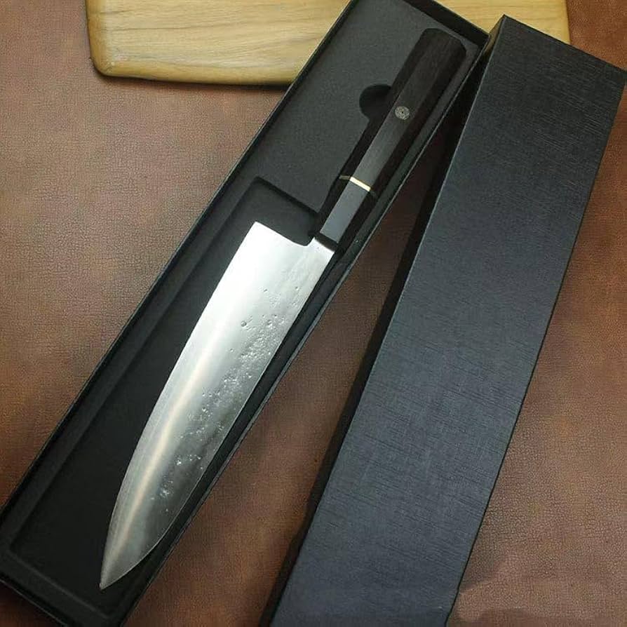 Amazon | 手作り鍛造包丁セット, 黒檀八角柄, 牛刀・菜切り包丁2点