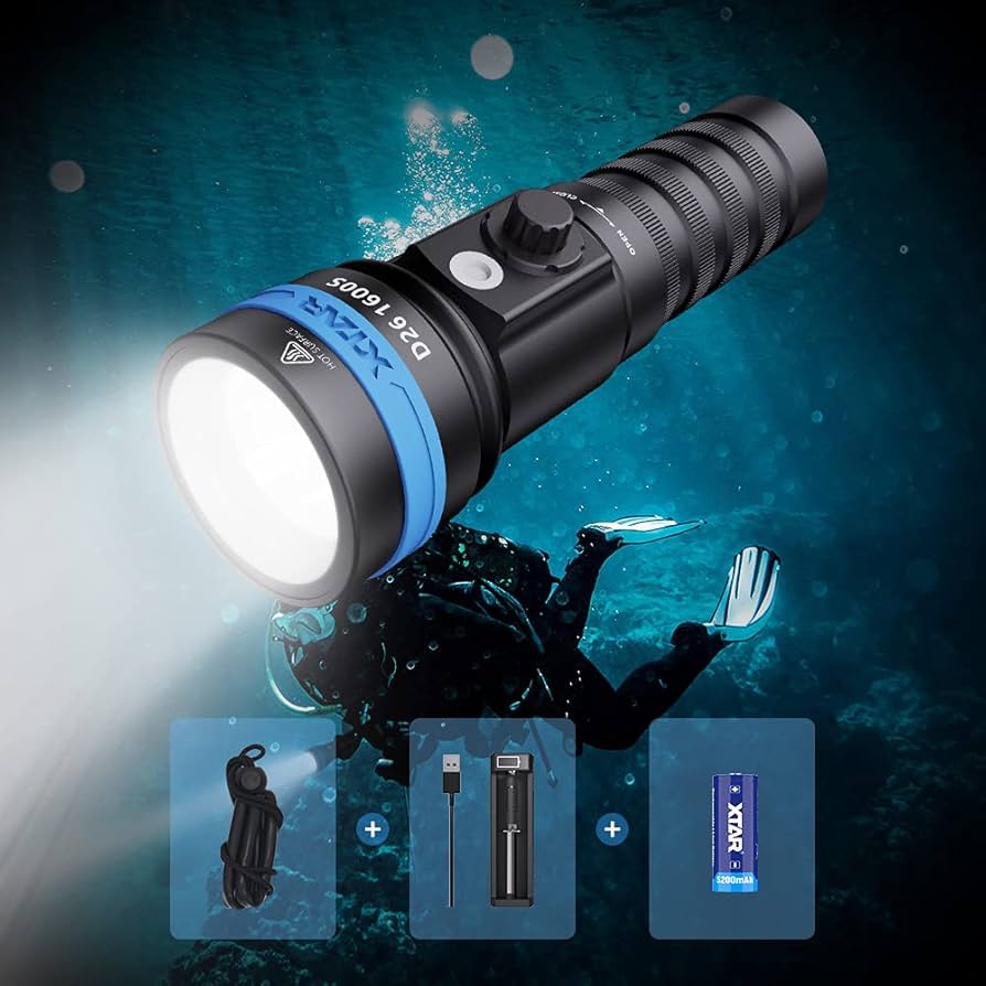 Amazon.com : XTAR D26 1600 Lumen Scuba Diving Flashlight Dive