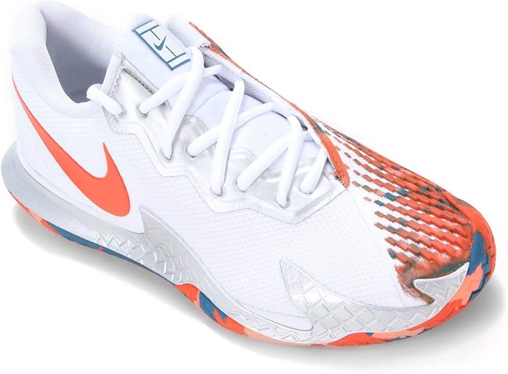 Tênis Nike Air Zoom Vapor Cage 4 HC Branco e Laranja - Masculino