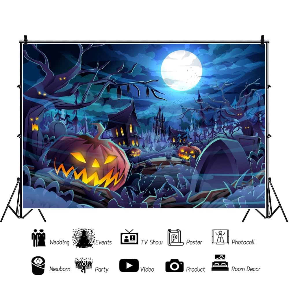 Amazon.co.jp: 背景布 ハロウィン 夜の帰り道 halloween 萬聖