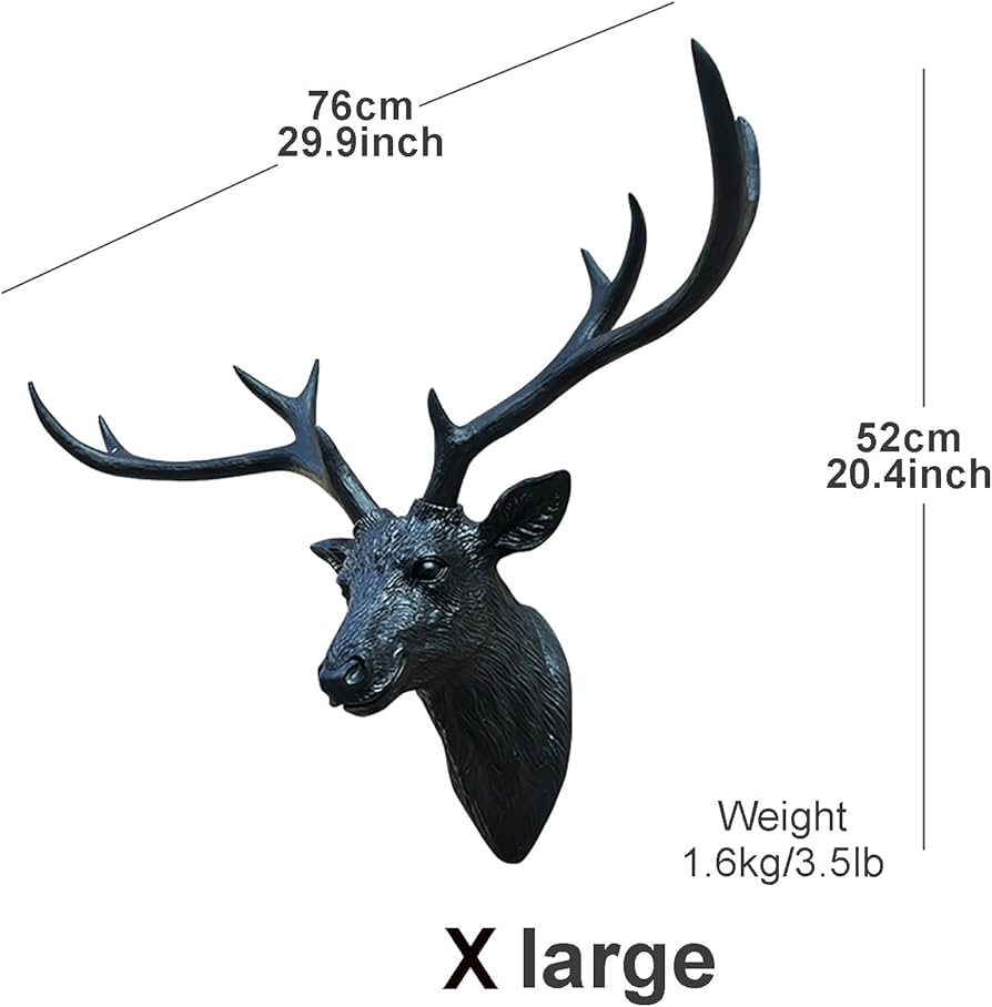 Amazon.co.jp: 動物 鹿 剥製 鹿 オブジェ壁飾り アニマルヘッド