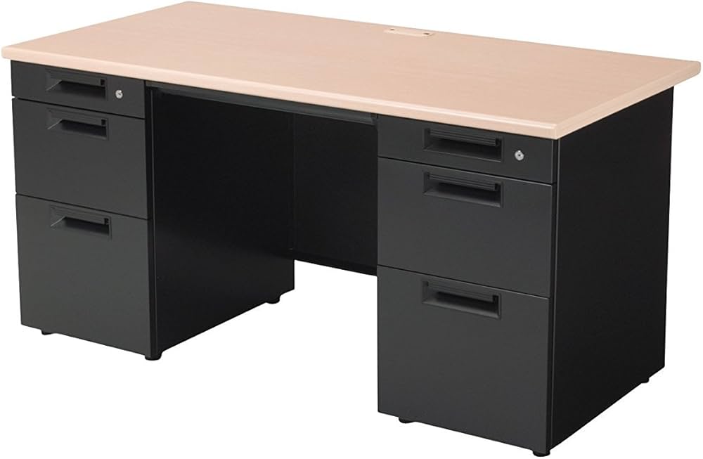 Amazon | プラス オフィスデスク スチールデスク SHデスク 両袖机