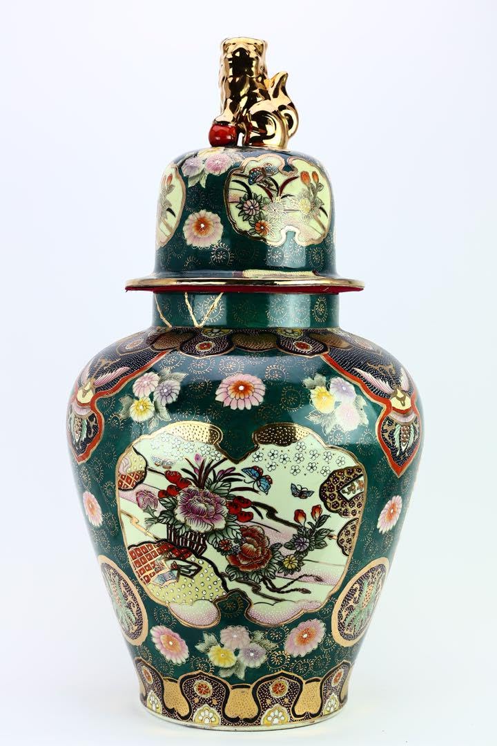 薩摩焼 / 飾り壺 】 壺 ツボ 花柄 オシドリ伝統陶芸 【公式通販】