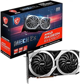 MSI Radeon RX 6700 XT MECH 2X 12G OC GDDR6-16 Gbps Memory DP HDMI
