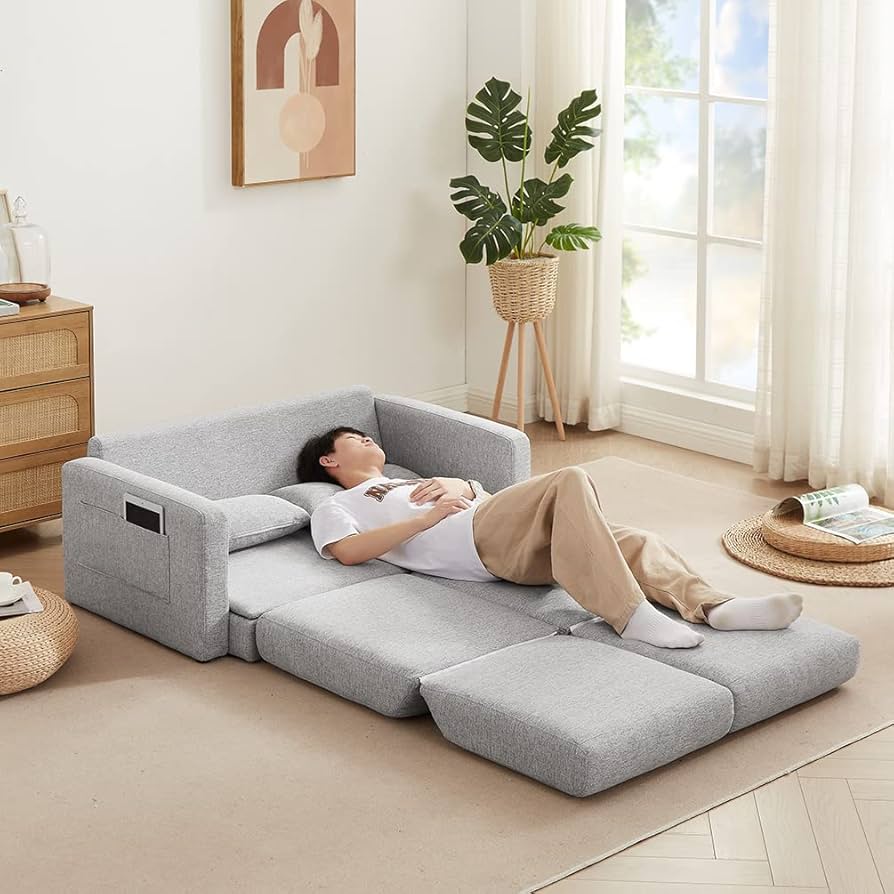 Amazon｜PEFEK ソファーベッド ソファー 2人掛け ローソファー 座椅子