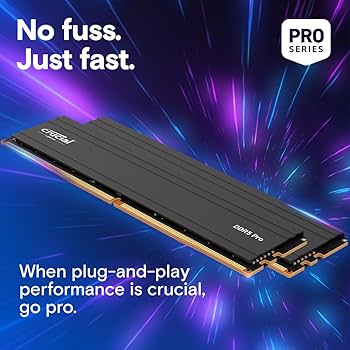 Crucial Pro 32GB DDR5 RAM Kit (2x16GB), 6000MHz (or 5600MHz or