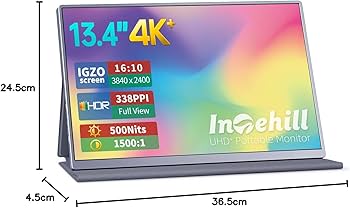 Amazon.co.jp: Intehill Mobile Monitor 4k 13.4 Inch IGZO Screen