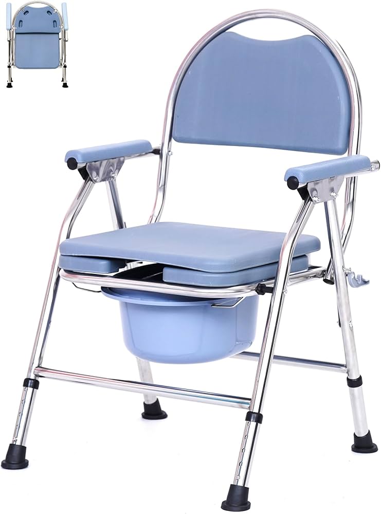 Amazon | ポータブルトイレ 高さ調整可能 介護用 簡易便座 ポータブル