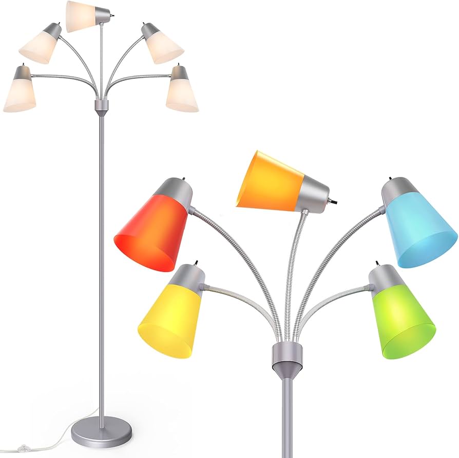 FOLKSMATE LED Floor Lamp, Medusa Multi-Head Modern Tall Standing