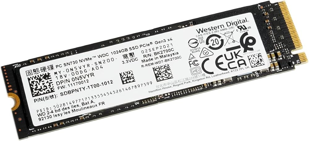 Amazon | OEM WD PC SN730 NVMe SSD 1TB 容量 最大3,400MB/秒