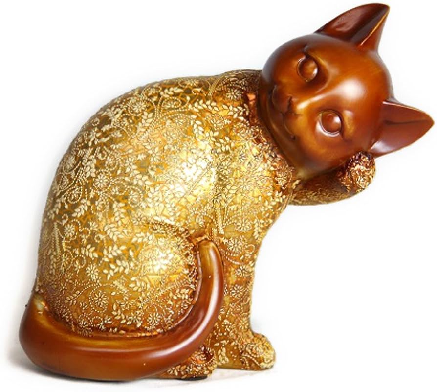 Amazon.co.jp: 風水 金運 猫 置物 【 黄金 招き猫 】 風水インテリア