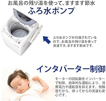 Amazon.co.jp: シャープ 洗濯機 穴なし槽 ES-GV8E-S インバーター搭載