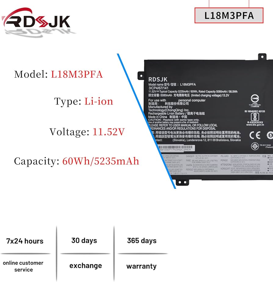 Amazon.com: RDSJ L18D3PF2 L18M3PFA Laptop Battery for Lenovo Yoga