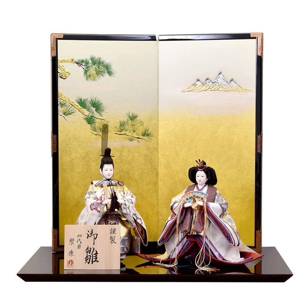 Amazon | 雛人形 立雛 親王飾り 友禅 立ち雛 紫色 コンパクト ひな人形