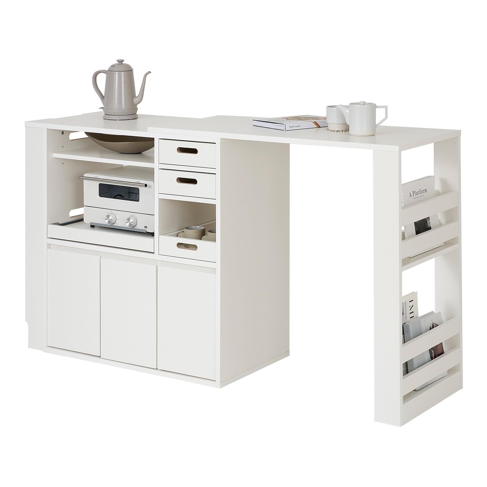 Amazon.co.jp: LOWYA ロウヤ キッチンカウンター レンジ台 伸縮