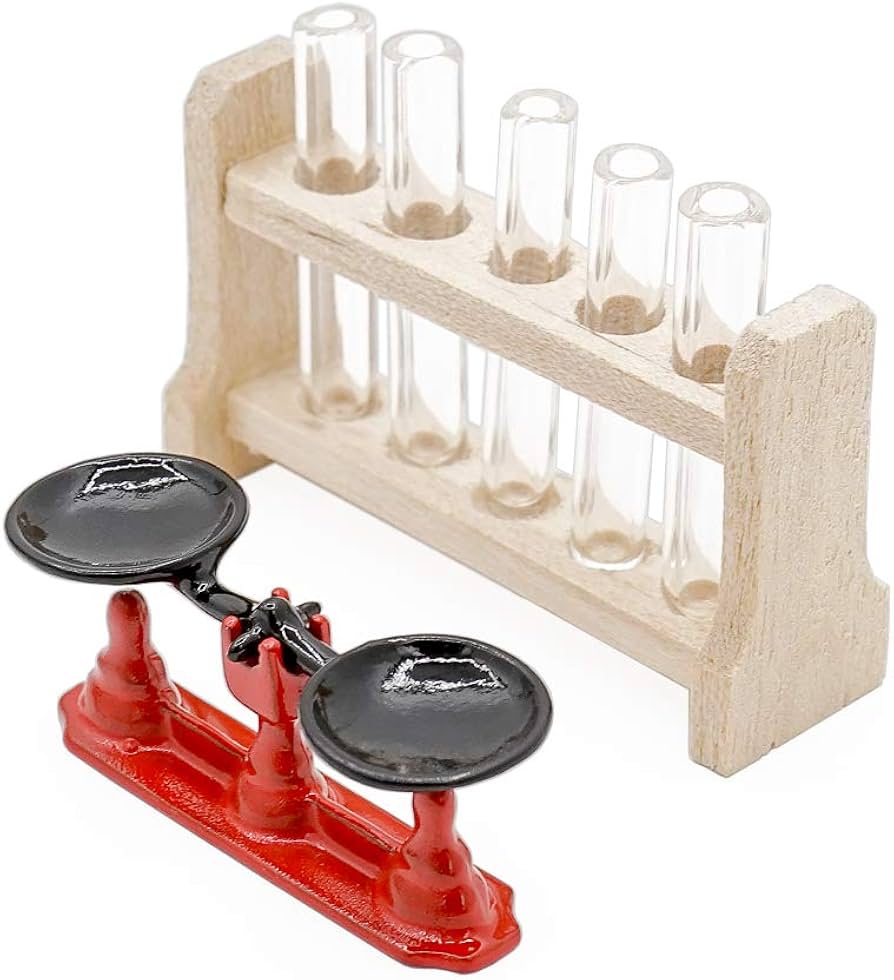 Amazon.co.jp: Odoria 1/12 ミニチュア 実験器具 試験管立て 天秤