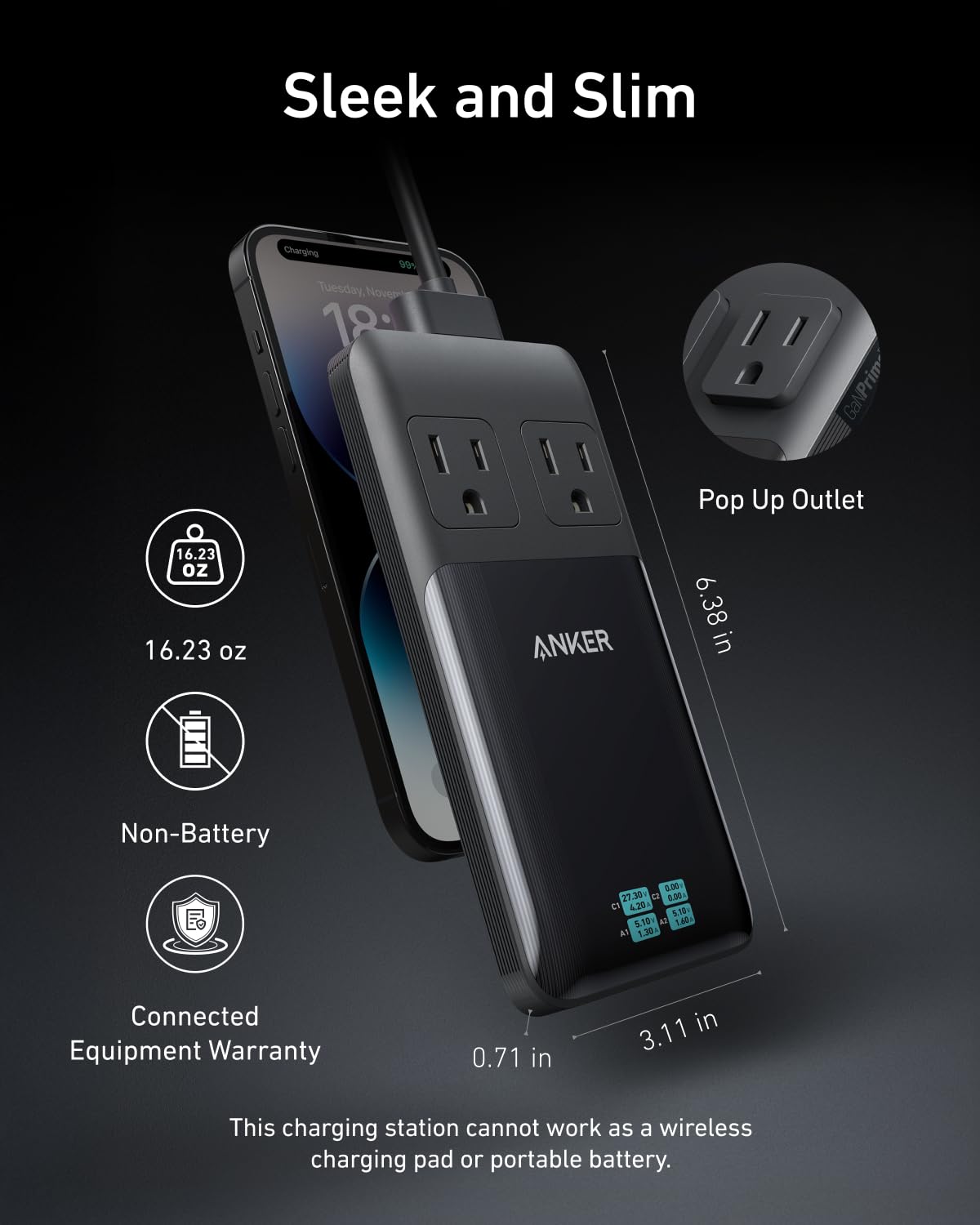 Anker Prime 6-in-1 USB C Charging Station, 140W Compact Power