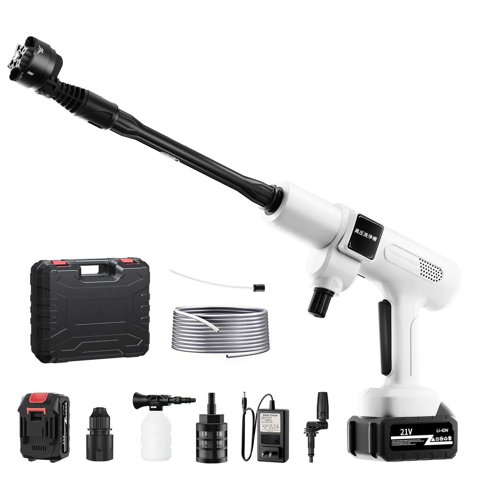 Amazon | 【2025新登場強化版】高圧洗浄機 コードレス 充電式 洗車機