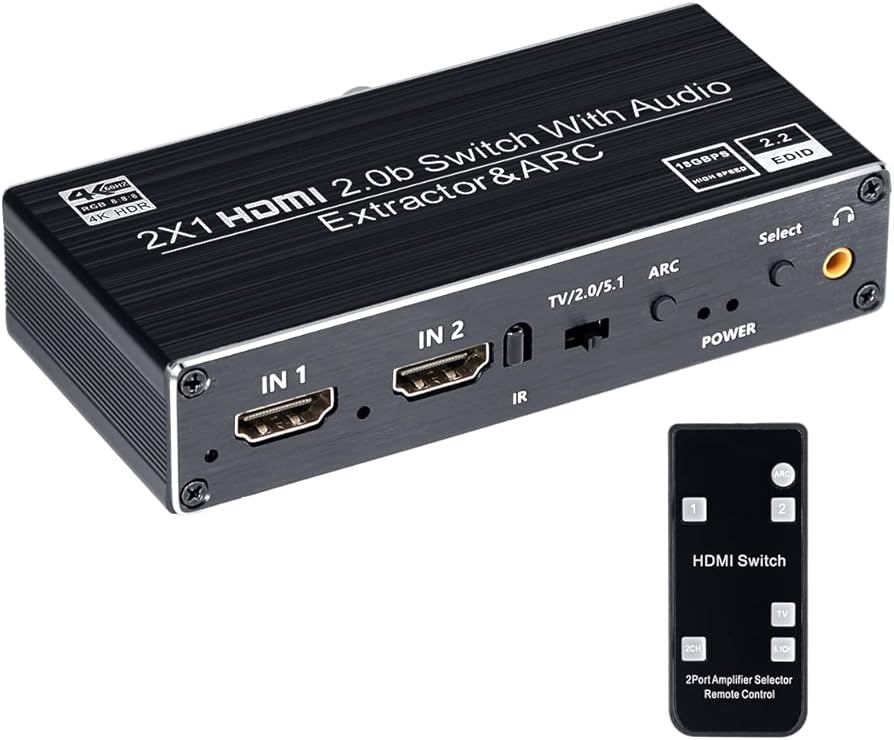 Amazon | BLUPOW 4K60Hz・HDR対応 HDMI切替器 2入力1出力+音声分離