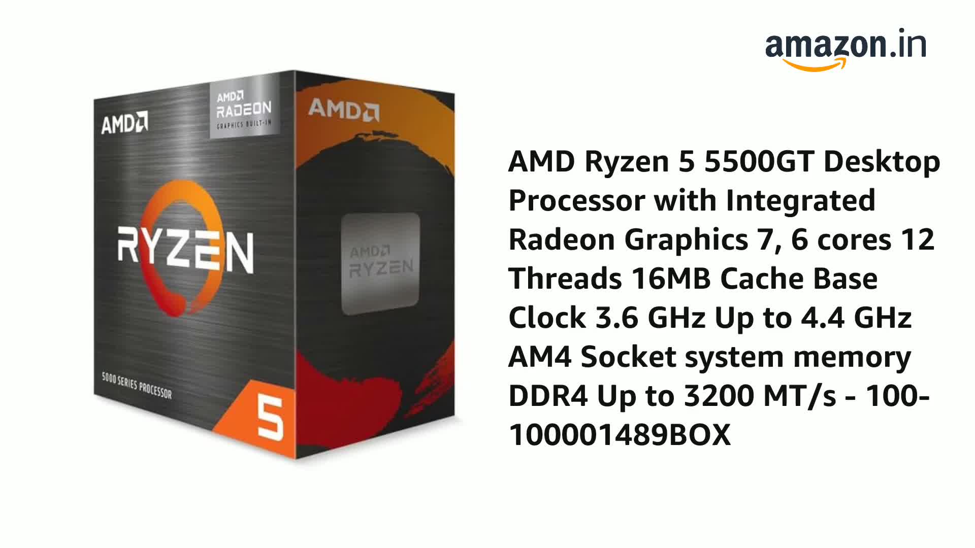 Amazon.in: Buy AMD Ryzen 5 5500GT Desktop Processor with