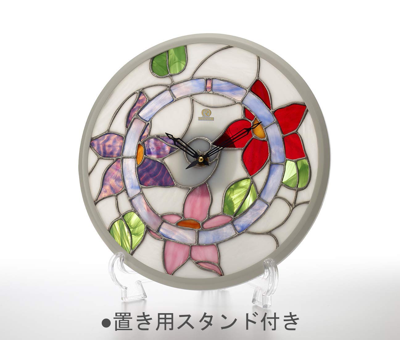 Amazon.co.jp: リズム(RHYTHM) 掛け時計 日本製 ステンドグラス (片田