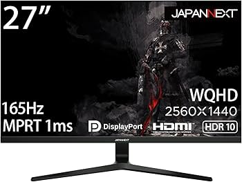 Amazon.co.jp: JAPANNEXT 27型WQHD搭載、165Hz対応ゲーミングモニター