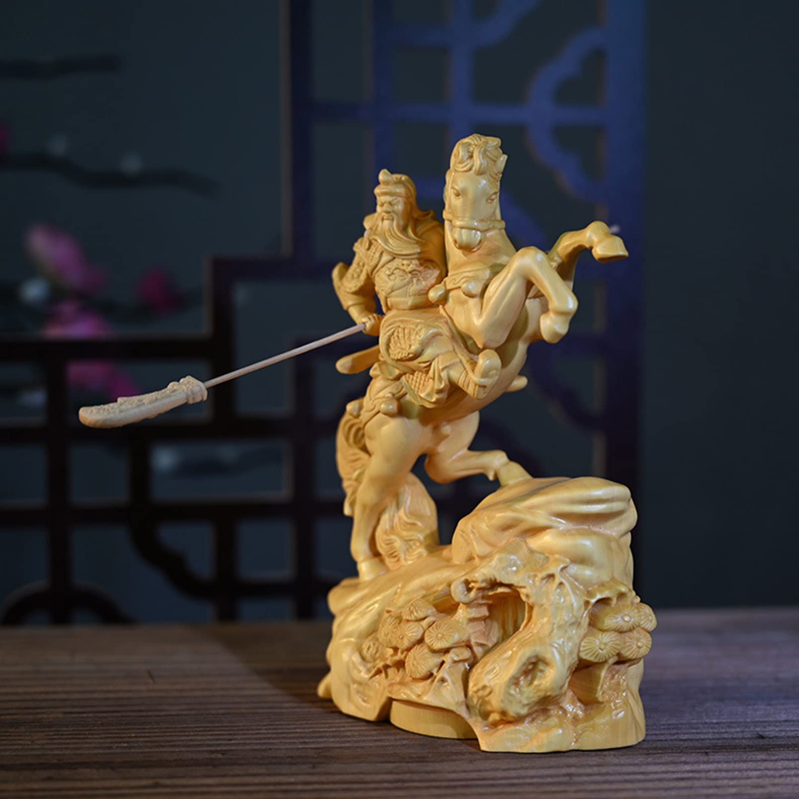 Amazon.co.jp: 三国志 関羽 置物 木像 木製フィギュア 高級天然木彫り