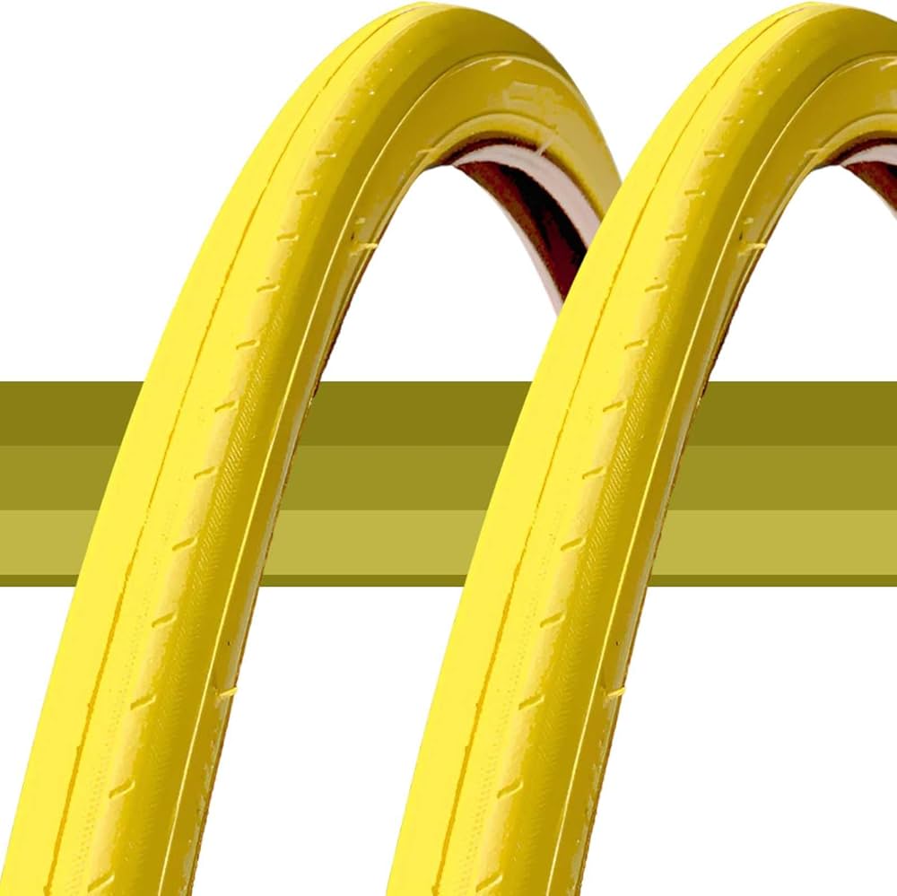Amazon | 700 23c タイヤ 2本セッ 黄色ト カラータイヤ 700 x 23c
