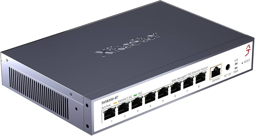XikeStor 8 Port 10G Ethernet Switch, L3 Managed 10Gb Network
